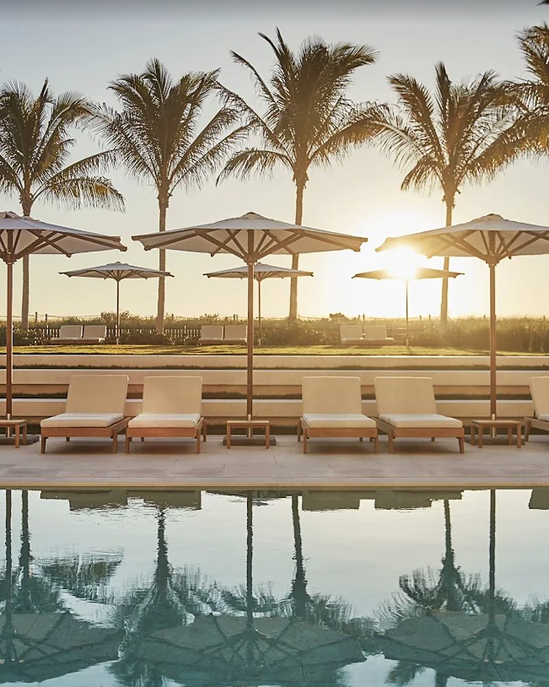 Orla de Miami Beach ao entardecer