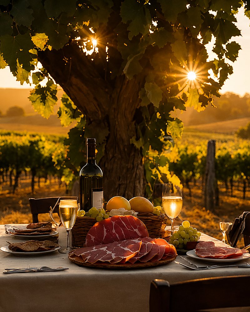 Vinhedos de Napa Valley ao entardecer