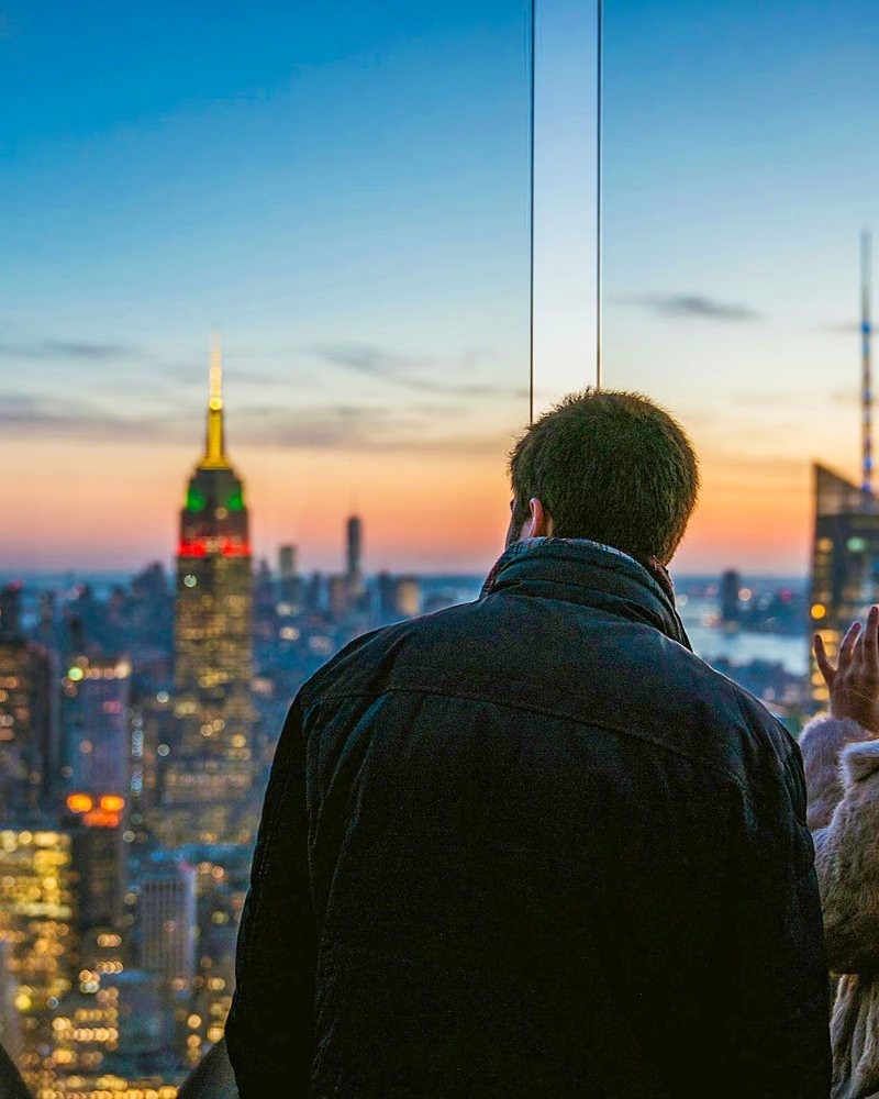 Vista aérea de Nova York a partir do Top of the Rock, com o Empire State Building ao centro
